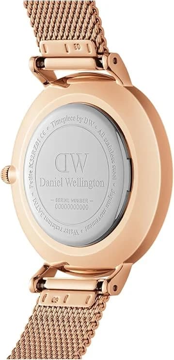 Montre Femme Daniel Wellington Petite Melrose Pearl DW00100513 - Cadran Nacré Rose 28mm, Bracelet maille milanaise Or Rose vue 3