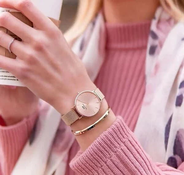 Montre Daniel Wellington DW00100516 femme détail bracelet acier