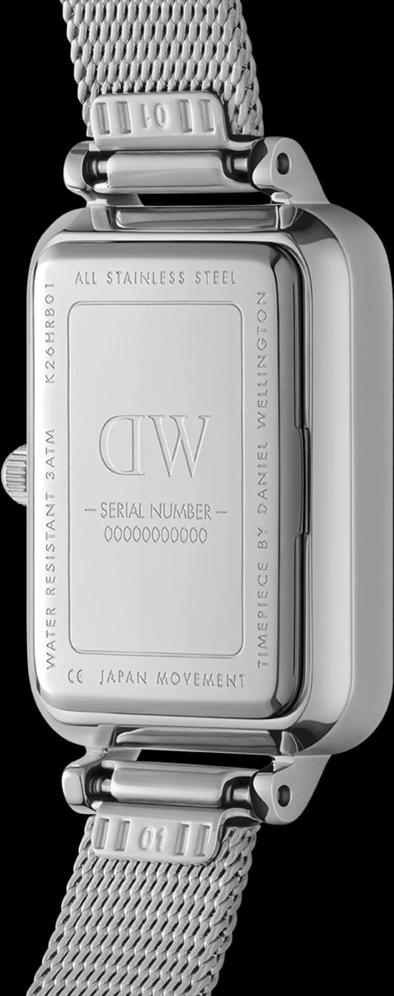 Attache bracelet Daniel Wellington DW00100580 en mesh métallique gris avec fermoir magnétique ajustable pour confort optimal