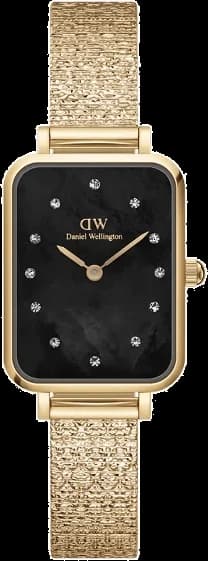 Montre Femme Daniel Wellington DW00100583 Quadro Rectangulaire Cadran Noir Or Rose