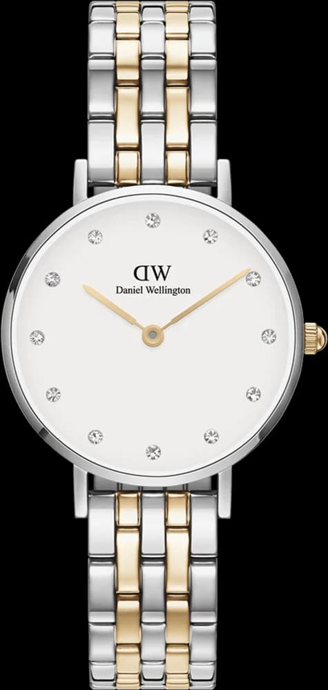 Montre Femme Daniel Wellington Petite Lumine DW00100616, Cadran Blanc, Bracelet Bicolore Argent et Or
