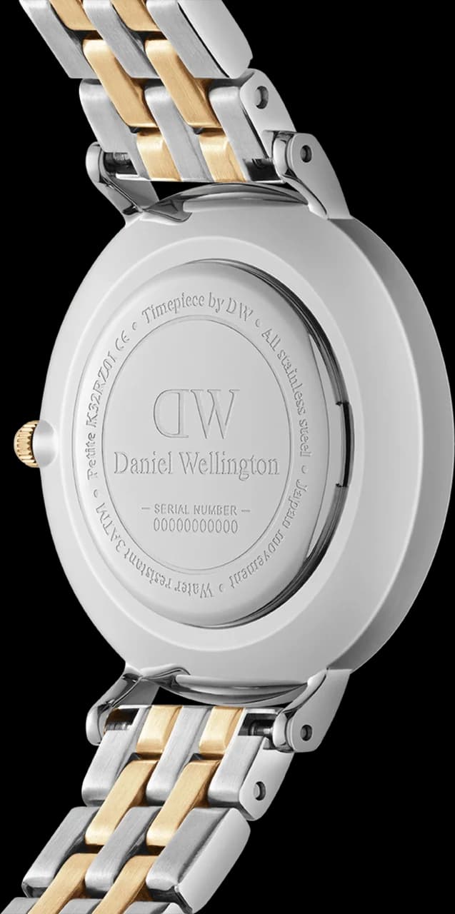 Montre Daniel Wellington DW00100616 femme détail cadran blanc