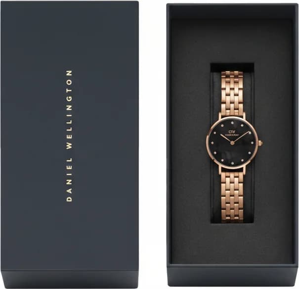 Lunette boîtier Daniel Wellington DW00100660 acier inoxydable argenté, lunette lisse polie, profil fin 6 mm, verre minéral bombé