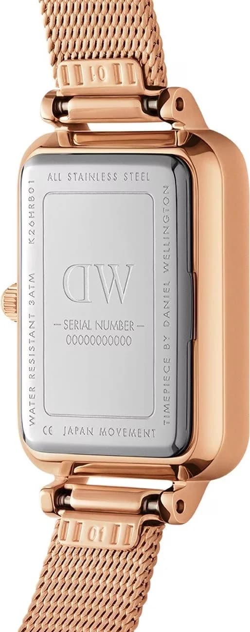 Attache bracelet Daniel Wellington DW00100674 en cuir véritable marron avec fermoir boucle ardillon or rose, cousu main et finition lisse