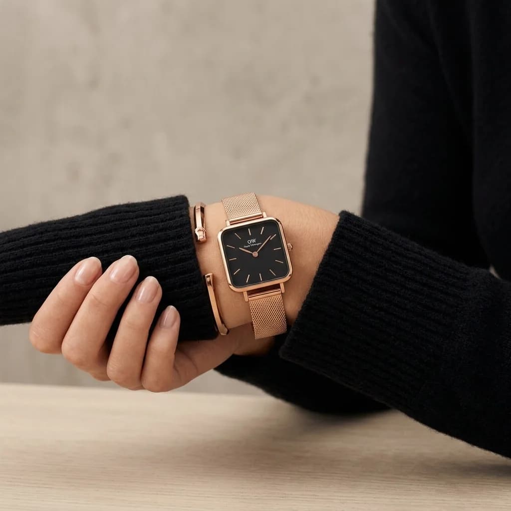 Détail du bracelet acier du Daniel Wellington DW00100518