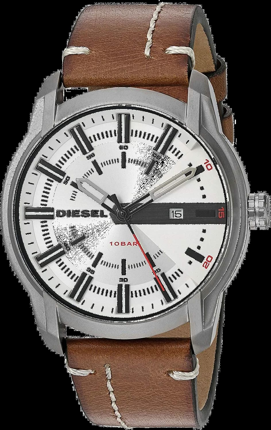 Garde-temps Diesel DZ1814 avec cadran noir texturé et aiguilles luminescentes, design robuste et sportif