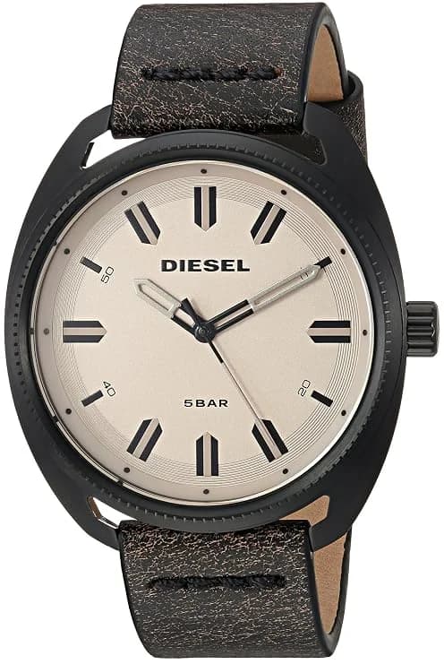 Montre Diesel DZ1836 avec Bracelet en Cuir Brun et Boîtier Acier