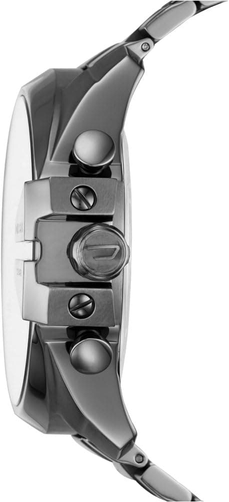 Visage cadran Diesel DZ4421 aux index bâtons appliqués et aiguilles squelette à finition gris métal