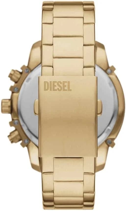 Attache bracelet Diesel DZ4595 en acier inoxydable brossé à maillons larges, fermoir déployant double sécurité