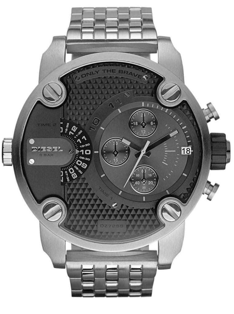 Montre Diesel DZ7259 Super Bad Ass - Boîtier acier argent, cadran noir - 51mm