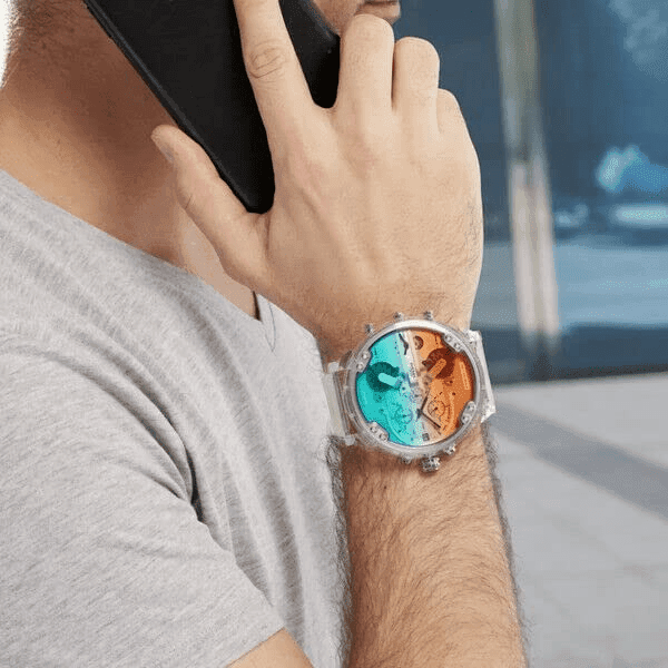 Attache bracelet Diesel DZ7427 en polyuréthane blanc texturé avec boucle ardillon noire et passants