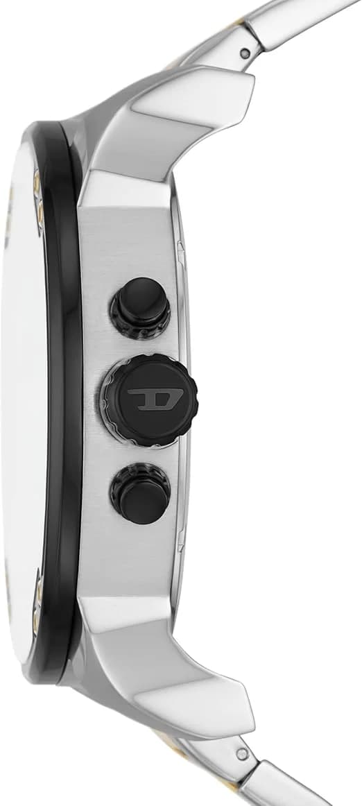Visage cadran Diesel DZ7459 affichant index bâtons blancs, aiguilles squelette et guichet date à 4h