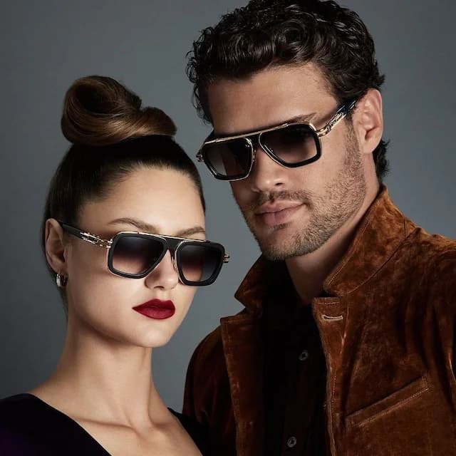 Lunettes de soleil DITA LXN-EVO DTS403-A-01 pour Homme - Monture noire et dorée vue 4