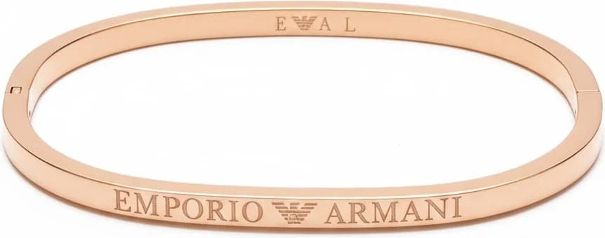 Bracelet jonc rigide Emporio Armani 112244 en acier plaqué or rose - Taille L pour femme