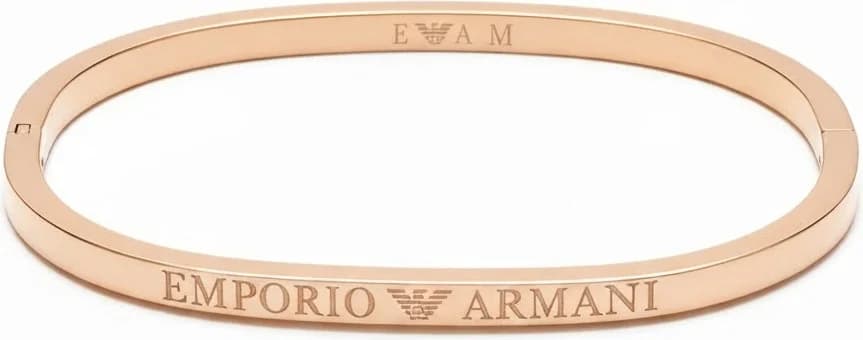 Bracelet jonc rigide Emporio Armani 112245 en acier plaqué or rose - Taille M pour femme