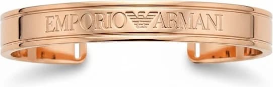 Bracelet manchette Emporio Armani en acier plaqué or rose - Réf. 112249 - Taille S pour femme