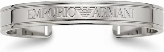 Bracelet manchette Emporio Armani en acier inoxydable argenté - Taille S - Réf. 112251