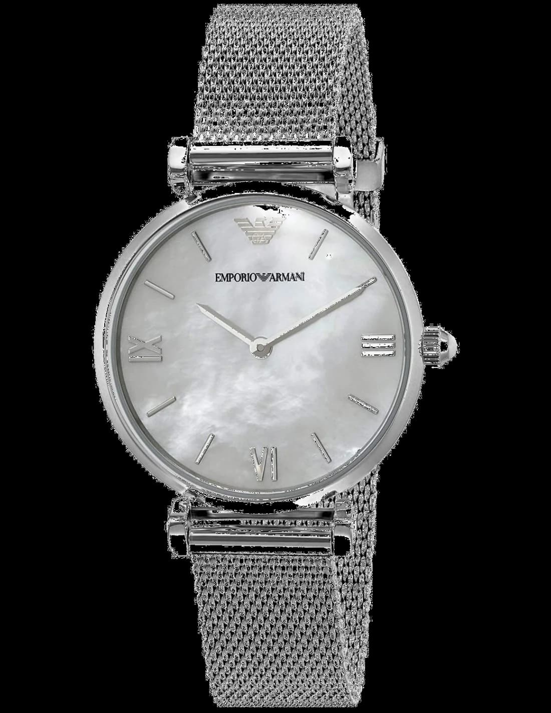 Montre Femme Emporio Armani Retro AR1955 Cadran Nacré Bracelet Argent