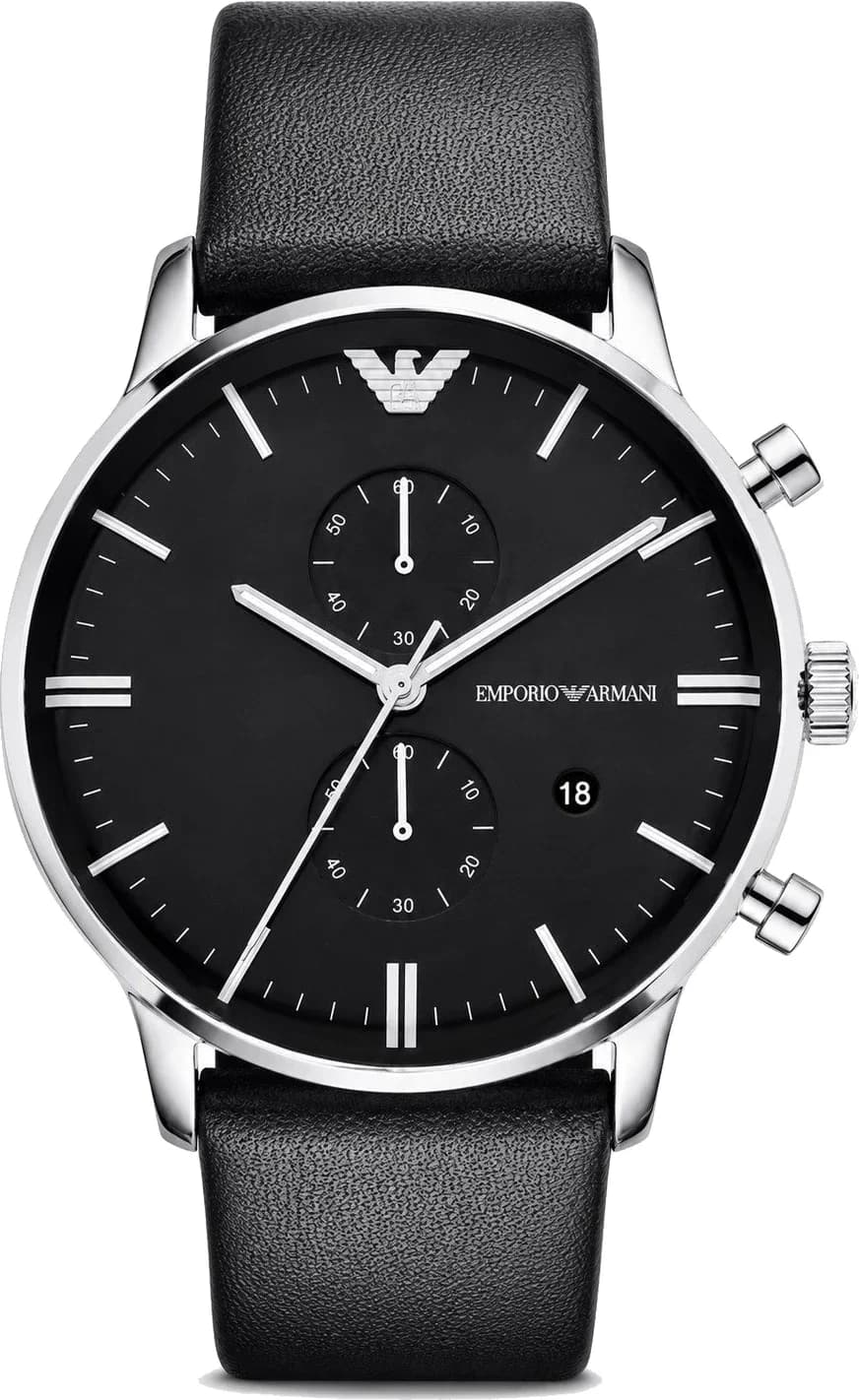 Montre Emporio Armani AR0397 homme cadran noir bracelet cuir