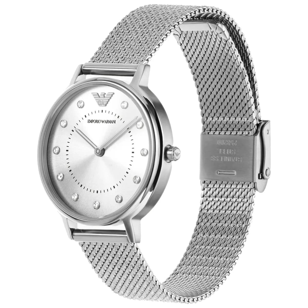 Montre Emporio Armani AR11128 femme détail cadran argent