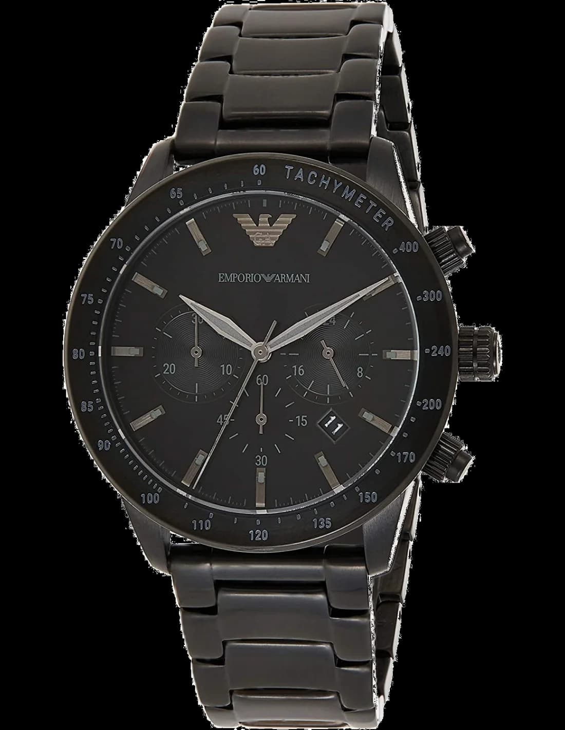 Montre Homme Emporio Armani Mario AR11242 - Boîtier et bracelet acier noir