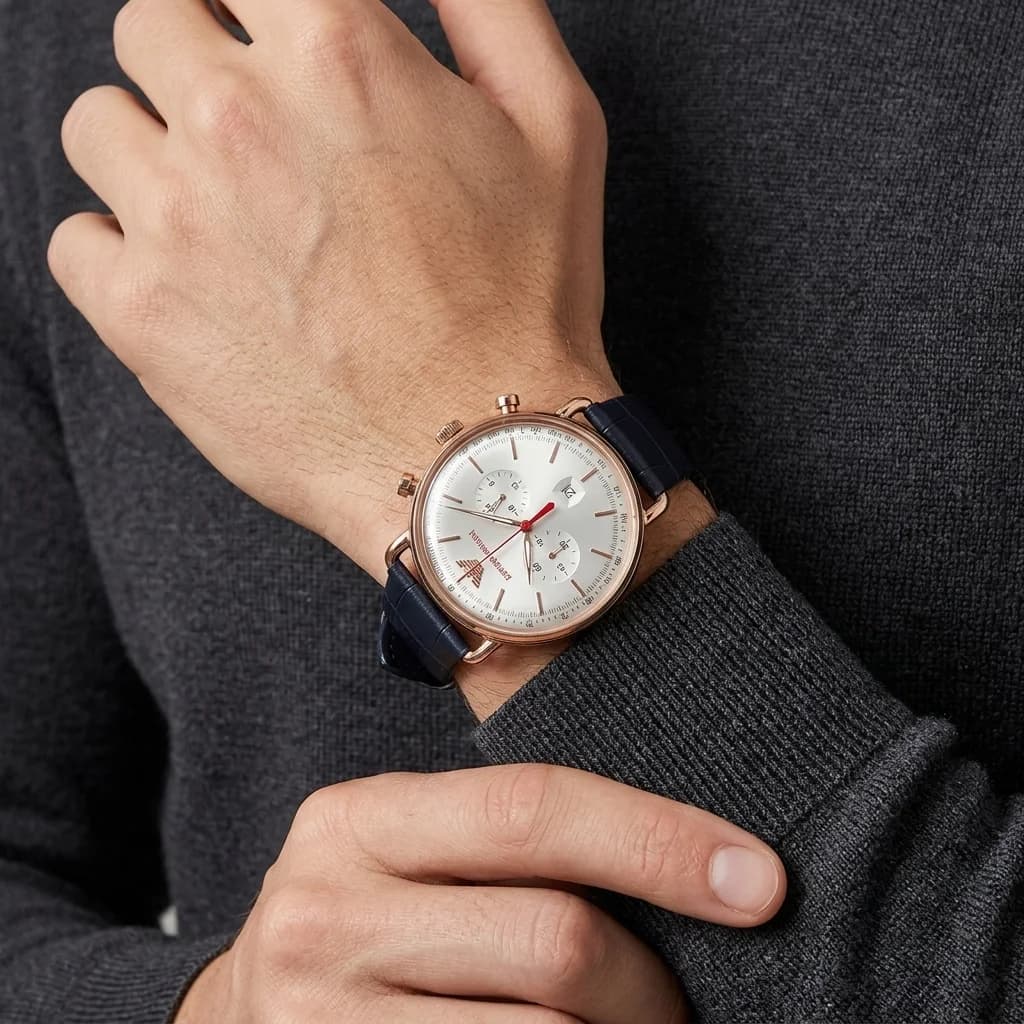 Montre Emporio Armani AR11123 homme verso boîtier or rose