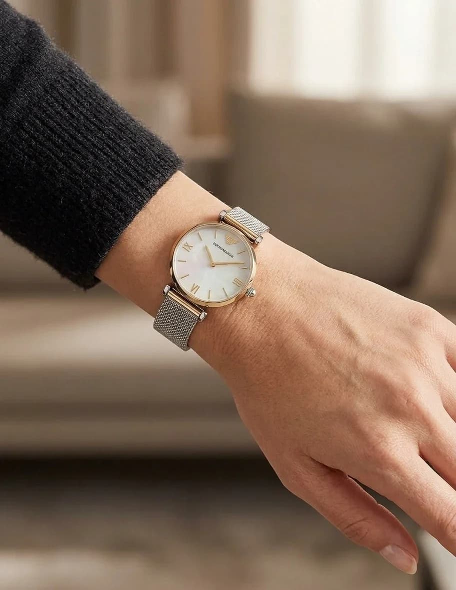 Montre Emporio Armani AR2068 femme verso boîtier or
