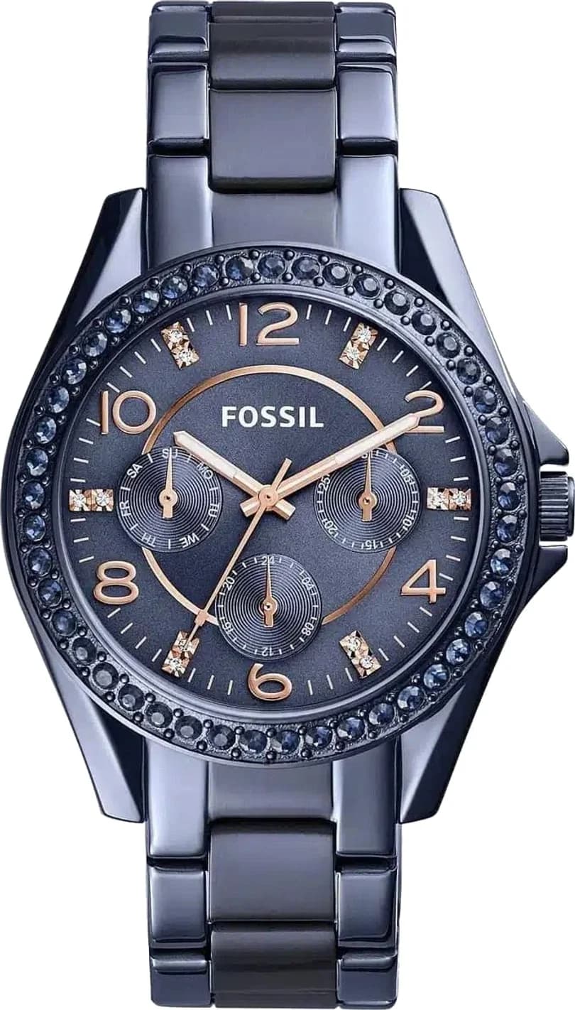 Montre Fossil ES4294 femme cadran bleu bracelet acier