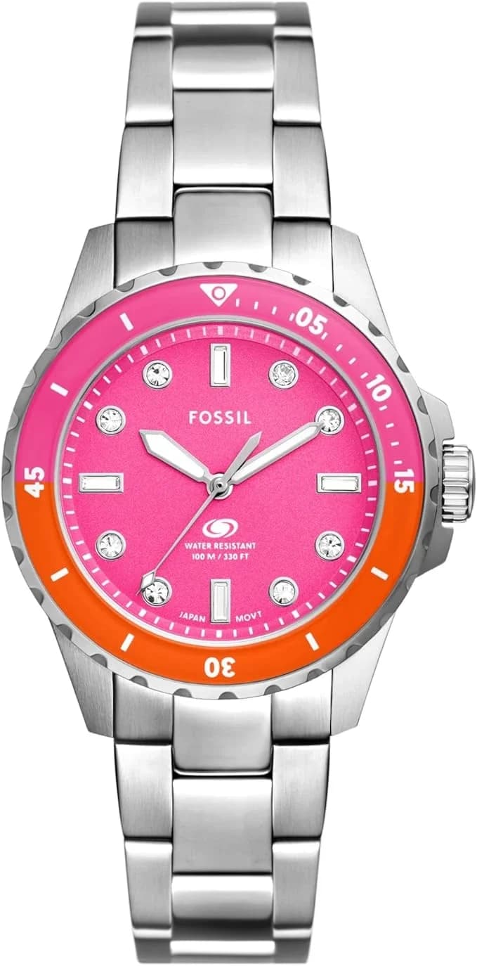 Montre Fossil ES5351 femme cadran rose bracelet acier