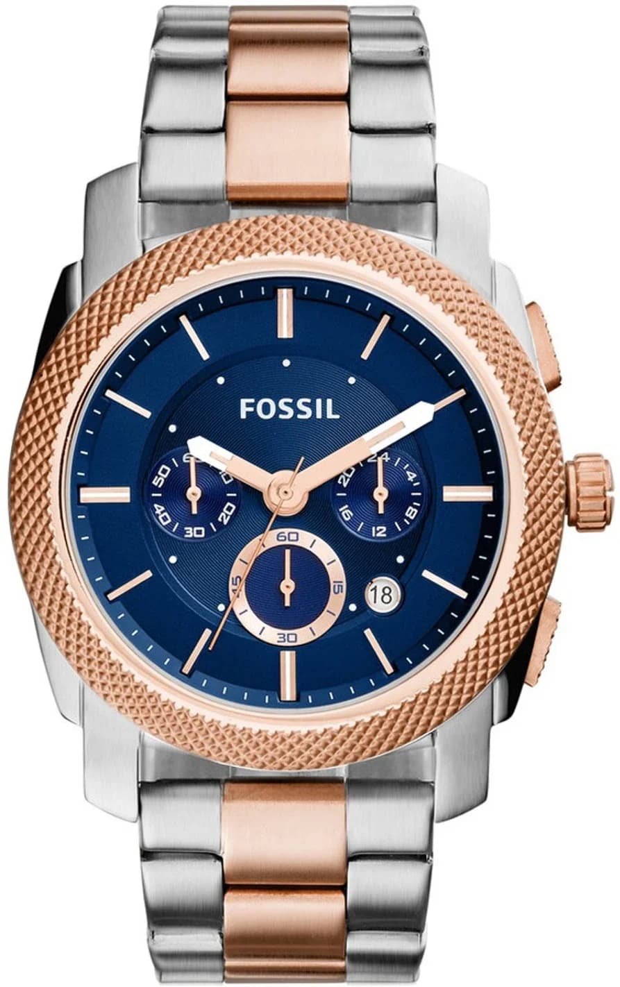 Montre Fossil FS5037 homme cadran bleu bracelet acier