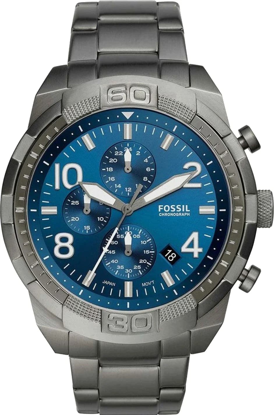 Montre Fossil FS5711 homme cadran bleu bracelet acier