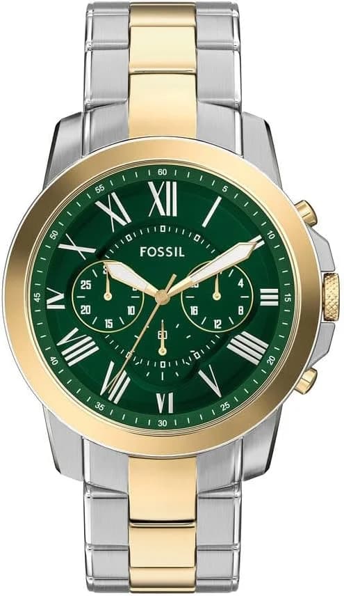 Montre Fossil FS6131 homme cadran vert bracelet acier