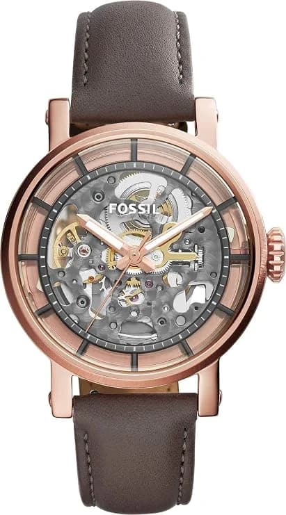 Montre Fossil ME3089 femme cadran gris bracelet cuir
