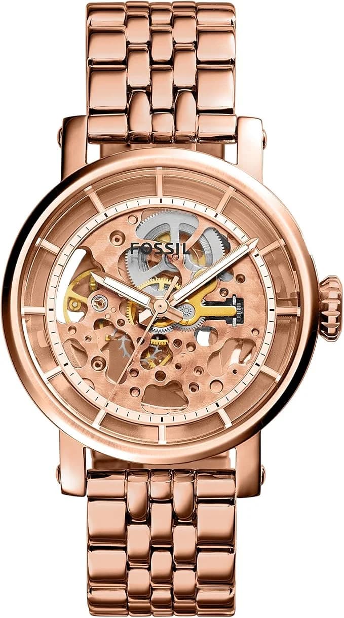 Montre Fossil ME3065 femme cadran or rose bracelet acier
