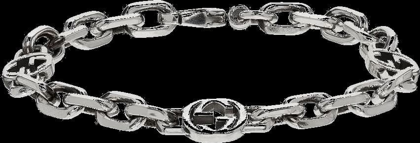 Bracelet Homme Gucci Argent 925 Chaîne Logo GG - Réf. 620798J8400