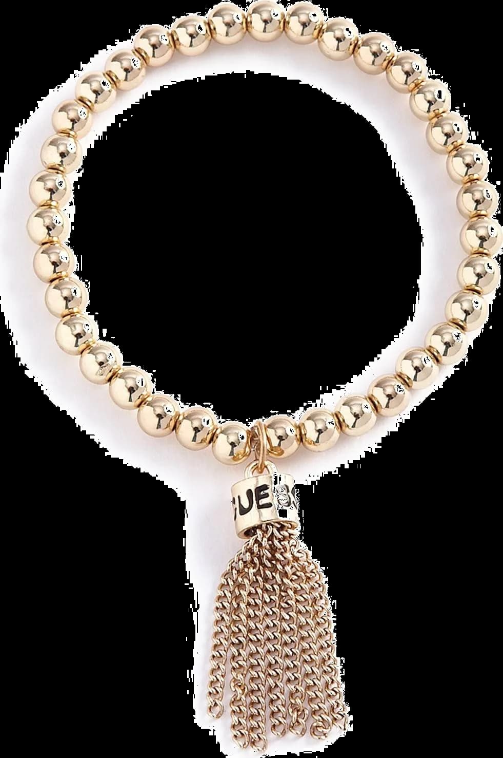 Bracelet Guess pour Femme en Perles d'Acétate Doré avec Breloque - Réf. 291661-21