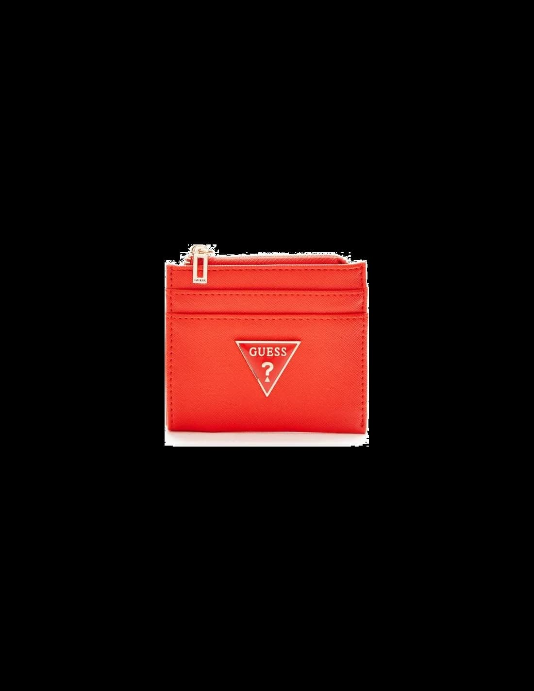 Portefeuille Guess pour femme 15GF-148-POP, rouge à logo triangle métallique