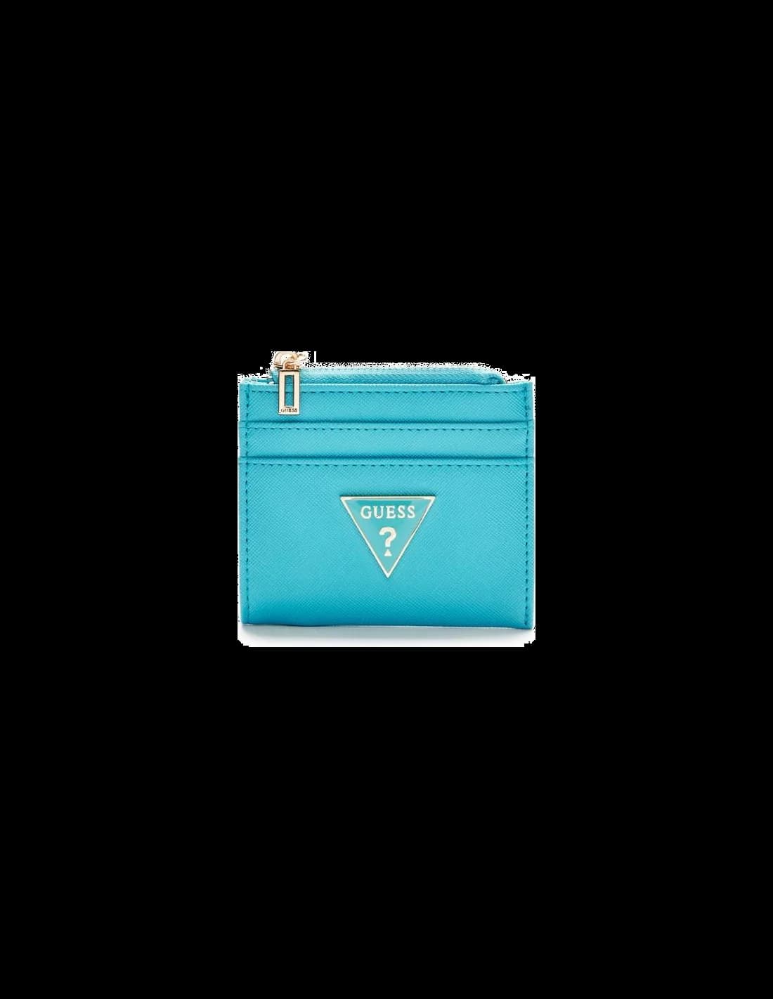 Portefeuille Guess pour Femme 15GF-148-TEA Turquoise Logo Triangle Métal