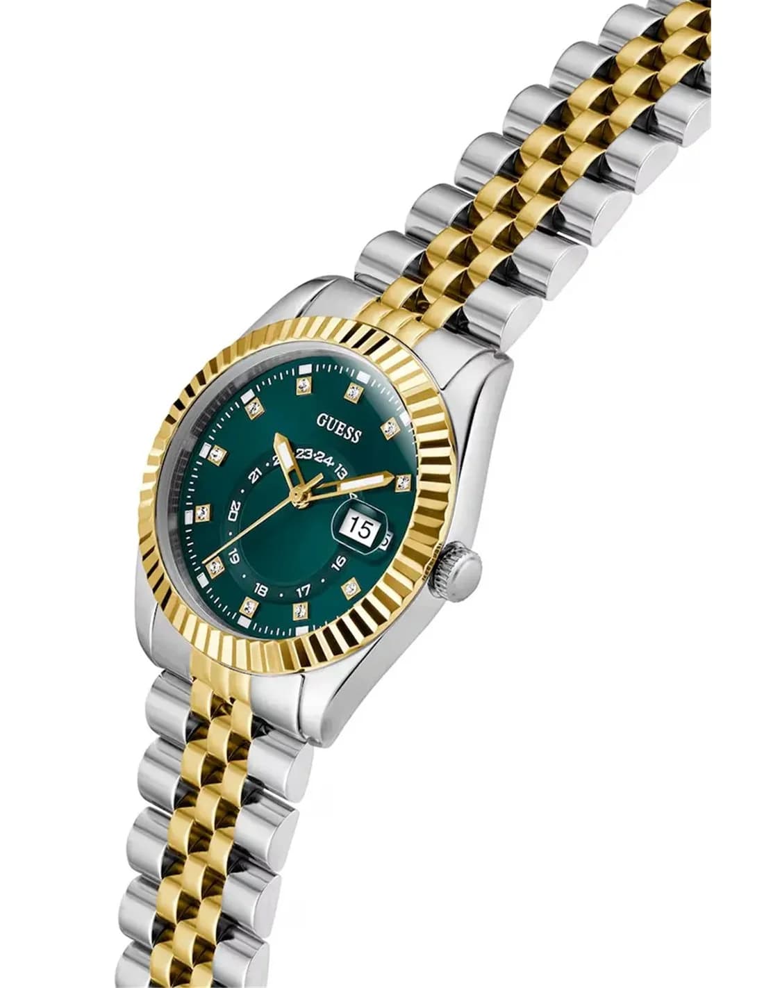 Montre Guess Jada GW0936L3 femme cadran argent bracelet acier bicolore vue 2