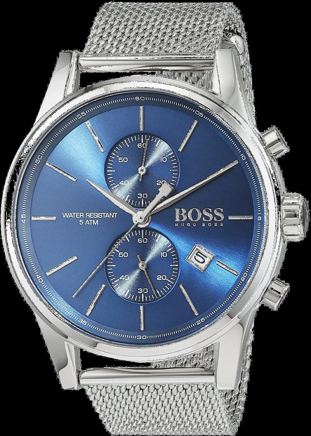 Montre Hugo Boss Homme 1513441 - Cadran Bleu Soleillé, Bracelet Maille Milanaise Acier