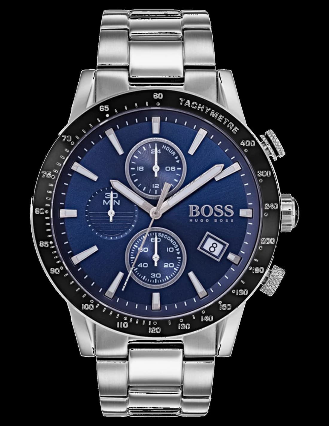 Montre Homme Hugo Boss 1513510 Chronographe Cadran Bleu Bracelet Acier