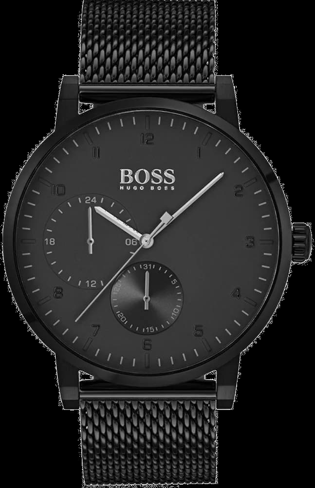 Montre Homme Hugo Boss 1513636 Boîtier Noir Bracelet Maille Milanaise Acier