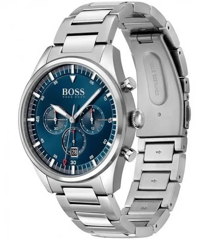 Montre Hugo Boss Pioneer 1513713 homme argentée, acier inoxydable 44mm, quartz 5 ATM vue 2