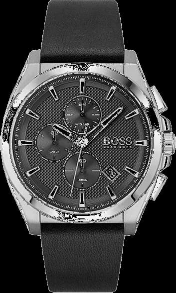 Montre Homme Hugo Boss Grandmaster 1513881 - Chronographe Cadran Noir Bracelet Cuir