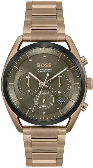 Garde-temps Hugo Boss 1514094 avec cadran vert kaki soleillé et finitions beiges