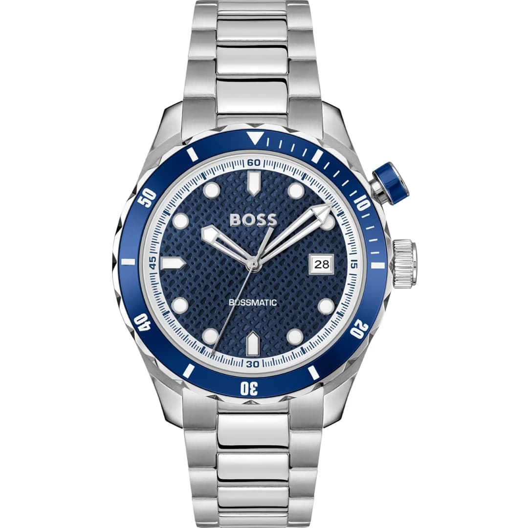 Montre Hugo Boss Bossmatic 1514177 homme argentée, acier inoxydable 42mm, automatique 10 ATM