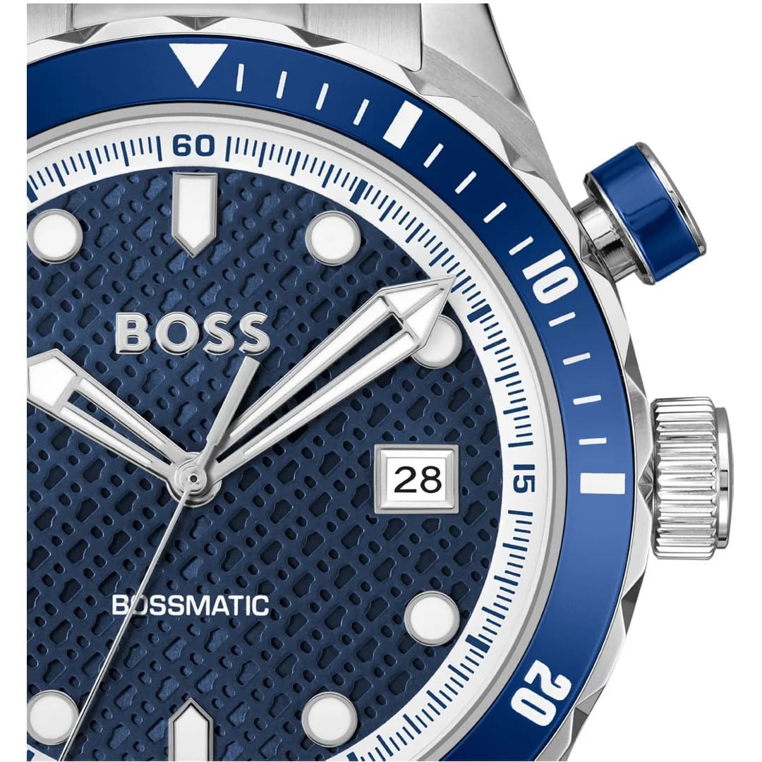 Montre Hugo Boss Bossmatic 1514177 homme argentée, acier inoxydable 42mm, automatique 10 ATM vue 3