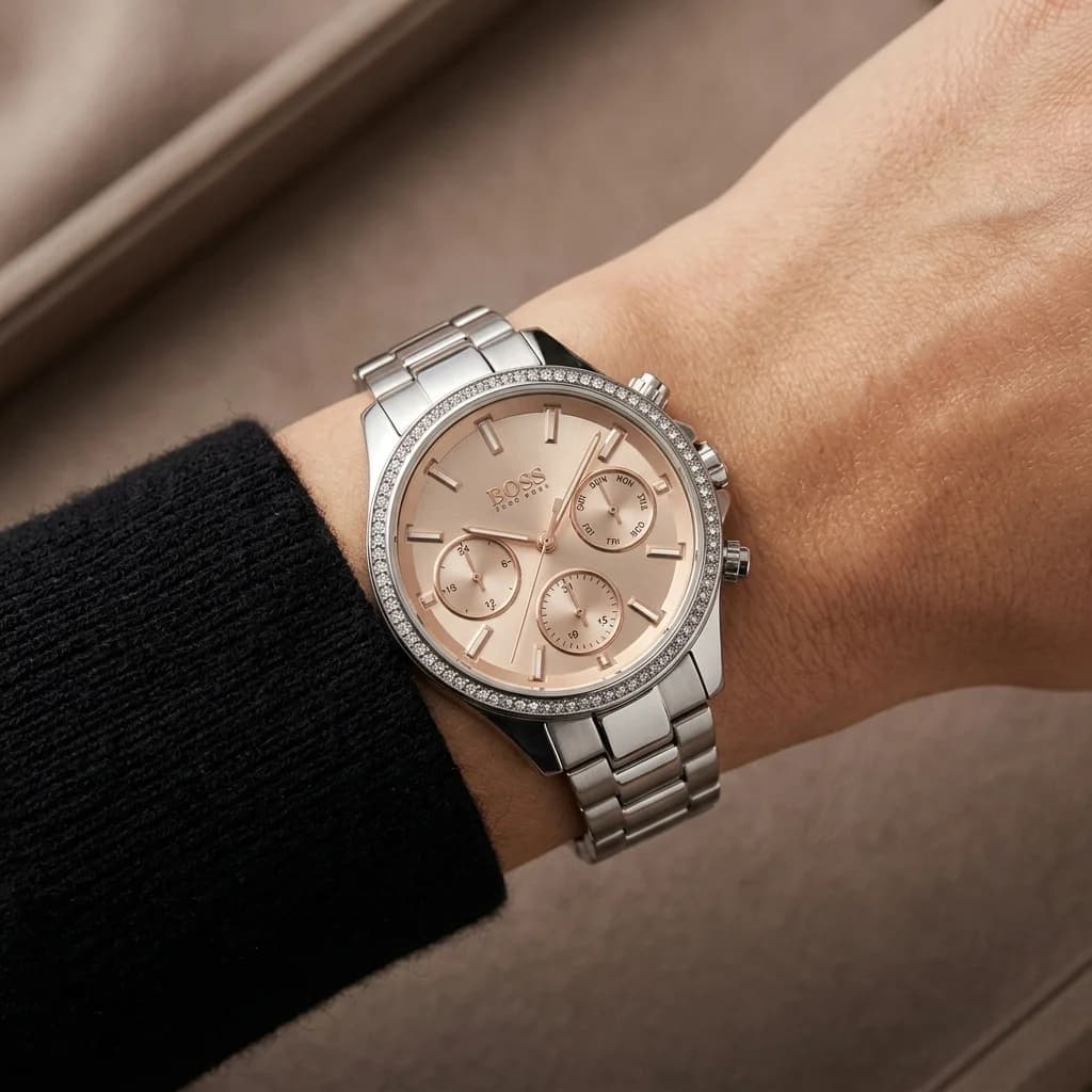 Montre Femme Hugo Boss Hera 1502565 en Acier, Cadran Rose Corail vue 4