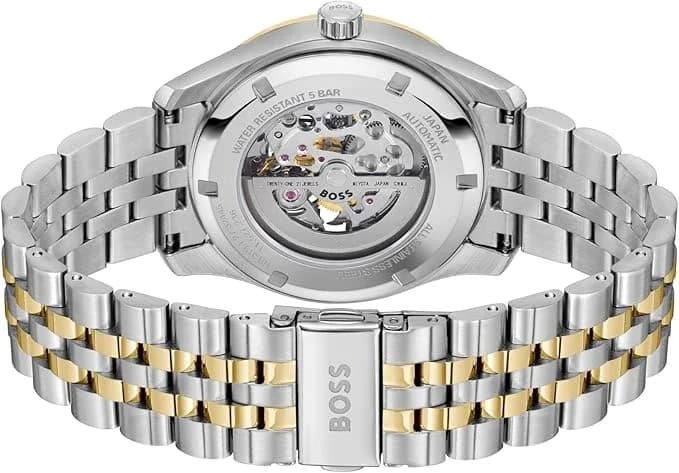 Montre Hugo Boss Principle 1514237 homme bicolore, acier inoxydable bicolore (argent et or pvd) 41mm, automatique 5 ATM vue 4