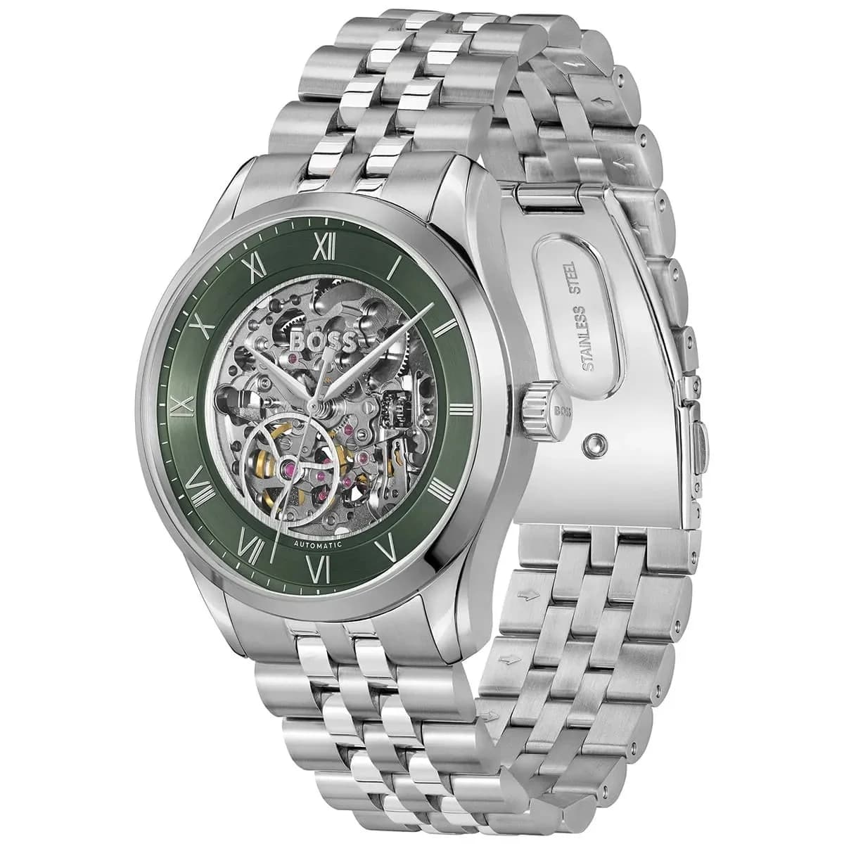 Montre Hugo Boss Principle 1514236 homme argentée, acier inoxydable (stainless steel) 41mm, automatique 5 ATM vue 2